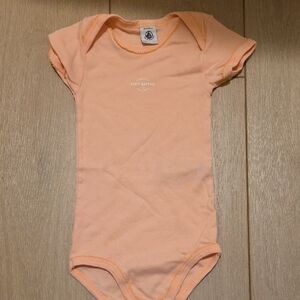 French Petit Bateau Soft Peach Baby Bodysuit Onesie